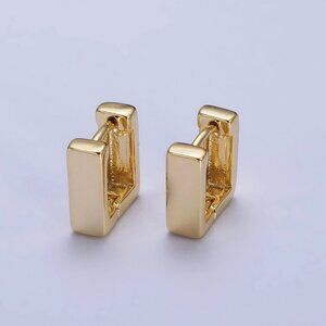 14K Gold Filled 10mm Mini Square Cartilage Huggie Hoop Earrings, Minimalist